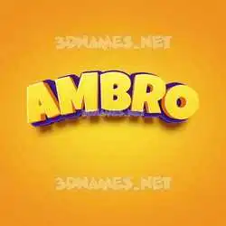 ambro in Orange Toon style - 3D name wallpaper