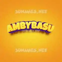 ambybasu in Orange Toon style - 3D name wallpaper