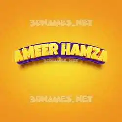 ameer hamza in Orange Toon style - 3D name wallpaper