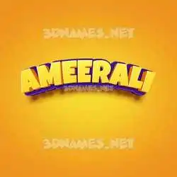 ameerali in Orange Toon style - 3D name wallpaper