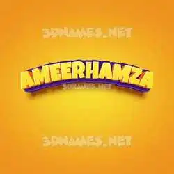 ameerhamza in Orange Toon style - 3D name wallpaper