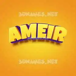 ameir in Orange Toon style - 3D name wallpaper