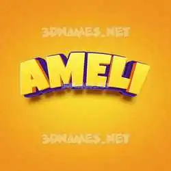 ameli in Orange Toon style - 3D name wallpaper