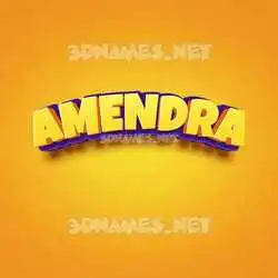 amendra in Orange Toon style - 3D name wallpaper
