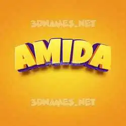 amida in Orange Toon style - 3D name wallpaper