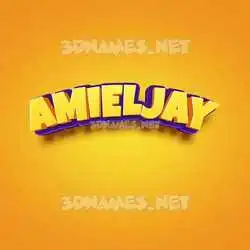 amieljay in Orange Toon style - 3D name wallpaper