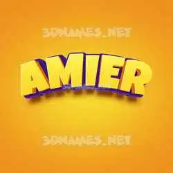 amier in Orange Toon style - 3D name wallpaper