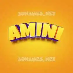 amini in Orange Toon style - 3D name wallpaper