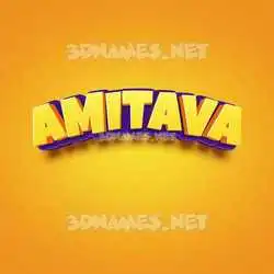 amitava in Orange Toon style - 3D name wallpaper
