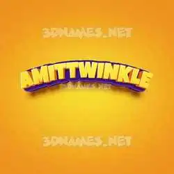 amittwinkle in Orange Toon style - 3D name wallpaper