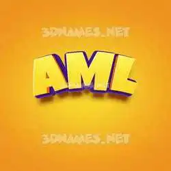 aml in Orange Toon style - 3D name wallpaper