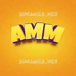 amm in Orange Toon style - 3D name wallpaper