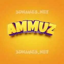 ammuz in Orange Toon style - 3D name wallpaper