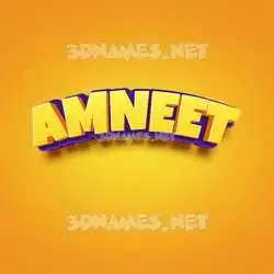 amneet in Orange Toon style - 3D name wallpaper