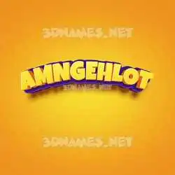 amngehlot in Orange Toon style - 3D name wallpaper