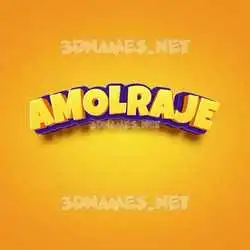 amolraje in Orange Toon style - 3D name wallpaper