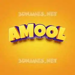 amool in Orange Toon style - 3D name wallpaper