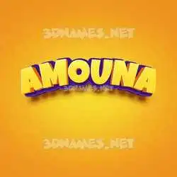 amouna in Orange Toon style - 3D name wallpaper