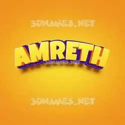 amreth in Orange Toon style - 3D name wallpaper