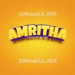 amritha in Orange Toon style - 3D name wallpaper