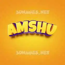 amshu in Orange Toon style - 3D name wallpaper