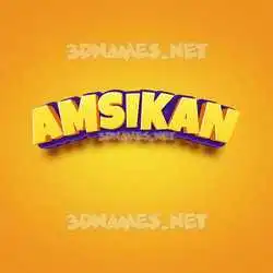 amsikan in Orange Toon style - 3D name wallpaper