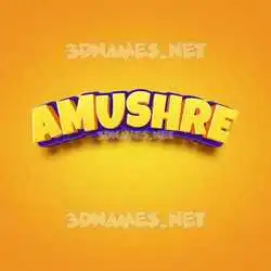 amushre in Orange Toon style - 3D name wallpaper