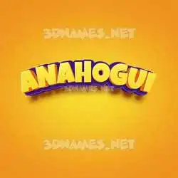 anahogui in Orange Toon style - 3D name wallpaper