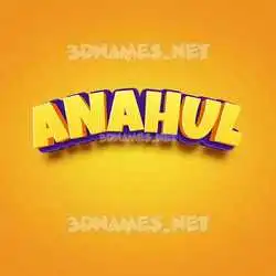 anahul in Orange Toon style - 3D name wallpaper