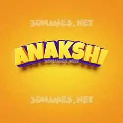 anakshi in Orange Toon style - 3D name wallpaper
