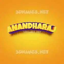 anandharaj in Orange Toon style - 3D name wallpaper