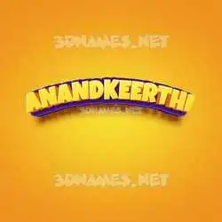 anandkeerthi in Orange Toon style - 3D name wallpaper