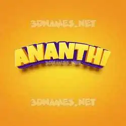 ananthi in Orange Toon style - 3D name wallpaper