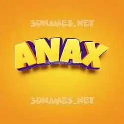 anax in Orange Toon style - 3D name wallpaper