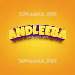 andleeba in Orange Toon style - 3D name wallpaper