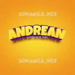 andrean in Orange Toon style - 3D name wallpaper
