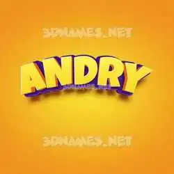 andry in Orange Toon style - 3D name wallpaper
