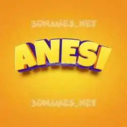 anesi in Orange Toon style - 3D name wallpaper