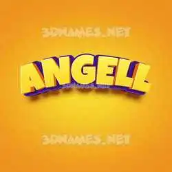 angell in Orange Toon style - 3D name wallpaper