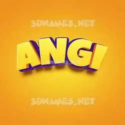 angi in Orange Toon style - 3D name wallpaper