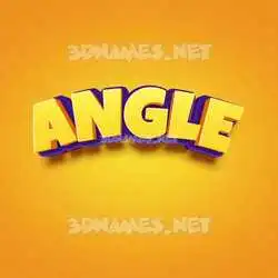 angle in Orange Toon style - 3D name wallpaper