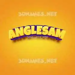 anglesam in Orange Toon style - 3D name wallpaper