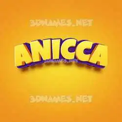 anicca in Orange Toon style - 3D name wallpaper