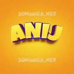anij in Orange Toon style - 3D name wallpaper