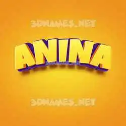 anina in Orange Toon style - 3D name wallpaper