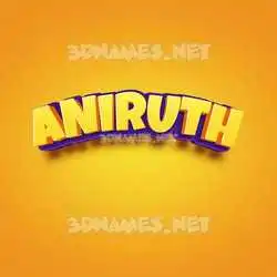 aniruth in Orange Toon style - 3D name wallpaper
