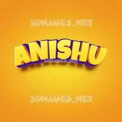 anishu in Orange Toon style - 3D name wallpaper