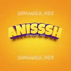 anisssh in Orange Toon style - 3D name wallpaper