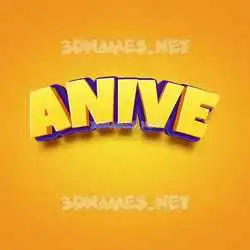 anive in Orange Toon style - 3D name wallpaper