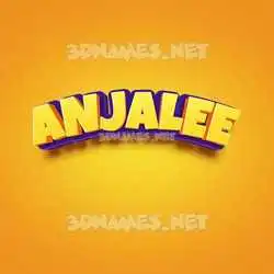 anjalee in Orange Toon style - 3D name wallpaper